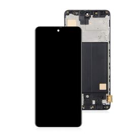 LCD displej (ekran) - Samsung A515/Galaxy A51 2020 + touchscreen + frame black (crni) (Bigger Display Size) OLED.