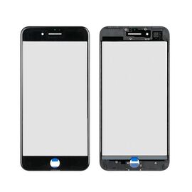 Staklo touchscreen-a + frame + OCA + polarizator - Iphone 7 Plus Crno (Crown Quality).