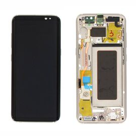 LCD displej (ekran) - Samsung G950/Galaxy S8 + touchscreen + frame Gold Service Pack ORG/GH97-20457F.