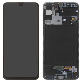 LCD displej (ekran) - Samsung A307/Galaxy A30S + touchscreen + frame black (crni) Service Pack ORG/GH82-21190A.
