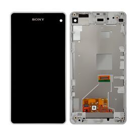 LCD displej (ekran) - Sony Xperia Z1 compact/D5503+touch screen crni+frame beli.
