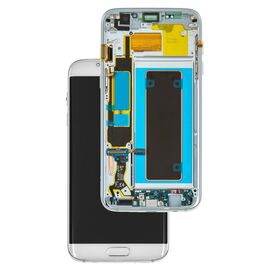 LCD displej (ekran) - Samsung G935/Galaxy S7 Edge+touch screen+frame beli Service Pack ORG/GH97-18533D.