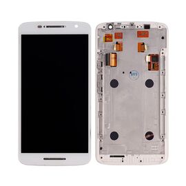 LCD displej (ekran) - Motorola Moto X Play+touch screen+frame beli.