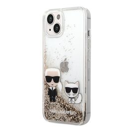 Futrola Karl Lagerfeld Liquid Glitter Case Karl And Choupette - Iphone 14 Plus zlatna Full ORG (KLHCP14MGKCD) (MS).