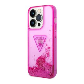 Futrola GUESS Liquid Glitter With Translucent Triangle Logo - Iphone 14 Pro pink Full ORG (GUHCP14LLFCTPF) (MS).