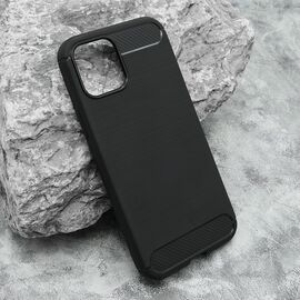 Silikonska futrola BRUSHED - iPhone 12/12 Pro (6.1) crna (MS).
