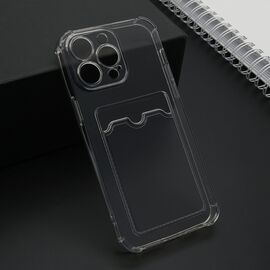 Futrola Transparent CARD POCKET - iPhone 15 Pro Max (6.7) siva (MS).