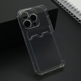 Futrola Transparent CARD POCKET - iPhone 15 Pro (6.1) siva (MS).