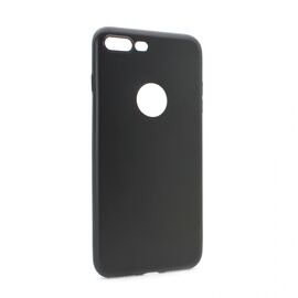 Silikonska futrola Skin - iPhone 8 plus mat crna (sa otvorom za logo).