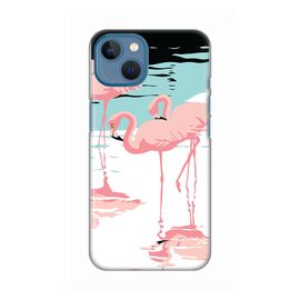 Silikonska futrola PRINT - iPhone 13 Pink Flamingos.