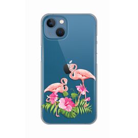 Silikonska futrola PRINT Skin - iPhone 13 Flamingo.