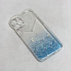 Futrola Heart Glitter - iPhone 13 plava.