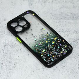 Futrola Frame Glitter - iPhone 13 Pro crna.