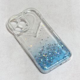 Futrola Heart Glitter - iPhone 13 Pro plava.