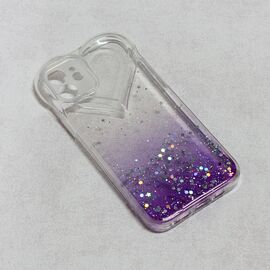 Futrola Heart Glitter - iPhone 12 6.1 ljubicasta.
