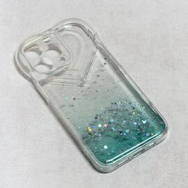 Futrola Heart Glitter - iPhone 13 Pro mint.