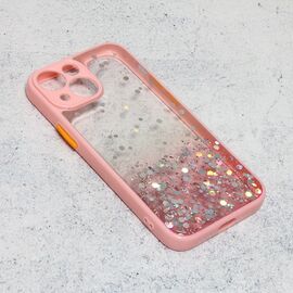 Futrola Frame Glitter - iPhone 13 Mini roze.