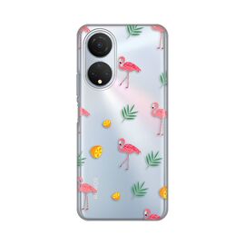 Silikonska futrola PRINT Skin - Huawei Honor X7 Flamingos.