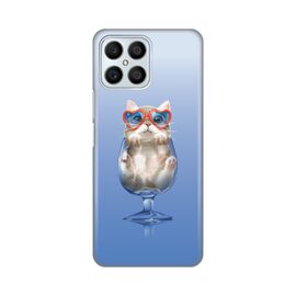 Silikonska futrola PRINT - Huawei Honor X8 Funny Cat.