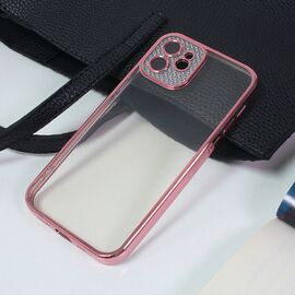Futrola Silikon Camera Diamond iPhone 12 6.1 roze.