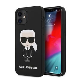 Futrola Karl Lagerfeld Hc Silicone Full Body Ikonic - iPhone 12 mini 5.4 crna (KLHCP12SSLFKBK).