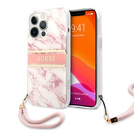 Futrola Guess Marble Strap - iPhone 13 Pro roze (GUHCP13LKMABPI).