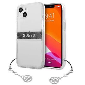 Futrola Guess 4G Stripe Charm - iPhone 13 siva (GUHCP13MKB4GGR).