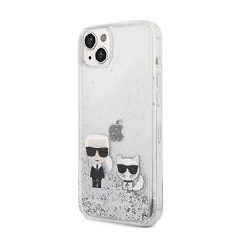 Futrola Karl Lagerfeld Hc Liquid Glitter Karl&Choupette - iPhone 14 Plus srebrna(KLHCP14MGKCS).