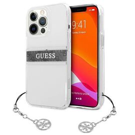 Futrola Guess 4G Stripe Charm - iPhone 13 Pro siva (GUHCP13LKB4GGR).