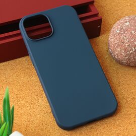 Silikonska futrola Teracell Giulietta - iPhone 15 mat tamno plava.