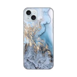 Silikonska futrola PRINT - iPhone 15 Plus Blue Gold Marble.