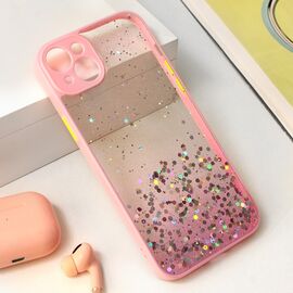 Futrola Frame Glitter - iPhone 15 Plus roze.