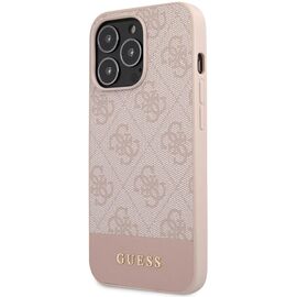 Futrola Guess Hc PC/TPU 4G Pu Bottom Stripe - iPhone 15 Pro 6.1 roze (GUHCP15LG4GLPI).