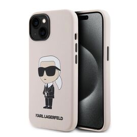 Futrola Karl Lagerfeld Hc Silicone NFT Ikonik - iPhone 15 roze (KLHCP15SSNIKBCP).