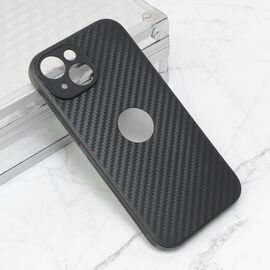 Futrola Carbon fiber - iPhone 15 crna (sa otvorom za logo).