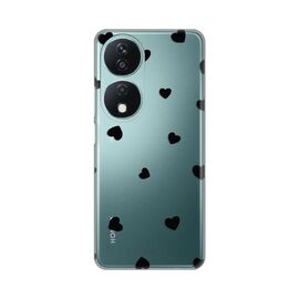 Silikonska futrola PRINT Skin - Huawei Honor X7b Hearts.