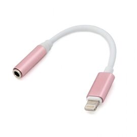Adapter - slusalice iP-11 iPhone lightning na 3.5mm roze.