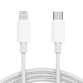 USB data kabl PD - iPhone Type C na lightning 3A HQ beli 1m (MS).