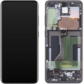 LCD displej (ekran) - Samsung G985F Galaxy S20 Plus + touchscreen + frame Cosmic black (crni) Service Pack ORG/GH82-22134A.