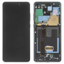 LCD displej (ekran) - Samsung G988/Galaxy S20 Ultra + touchscreen + frame black (crni) Service Pack ORG/GH82-26032A.