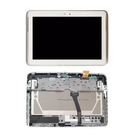 LCD displej (ekran) - Samsung N8000/N8013/Galaxy Tab 10.1+touch screen beli+frame sivi Service Pack ORG.