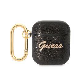 Futrola Guess - Airpods 1/2 PU Glitter Flake crna (GUA2HGGSHK).