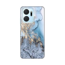 Silikonska futrola PRINT - Huawei Honor X7a Blue Gold Marble.