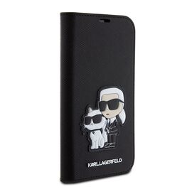 Futrola Karl Lagerfeld Saffiano BP Nft Karl&Choupette - iPhone 15 Pro 6.1 crna(KLBKP15LSANKCPK).