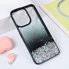 Futrola Frame Glitter - Xiaomi Redmi 13C crna.