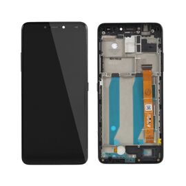 LCD displej (ekran) - Alcatel OT-5099 3V + touchscreen + frame black (crni) (Original Quality).