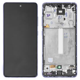 LCD displej (ekran) - Samsung A525/Galaxy A52 2021 + touchscreen + frame Violet Service Pack ORG/GH82-25524C.