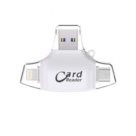 Citac kartica SD microSD na Type C Lightning USB 2.0 JWD-84 beli.