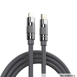 Data kabl REMAX Wefon 20W Zinc-Alloy Elastic with Light RC-C053 (type C-Lightning) siva.