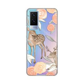 Silikonska futrola PRINT Skin - Vivo Y71T Flower Deer.